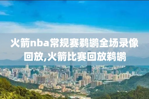 火箭nba常规赛鹈鹕全场录像回放,火箭比赛回放鹈鹕